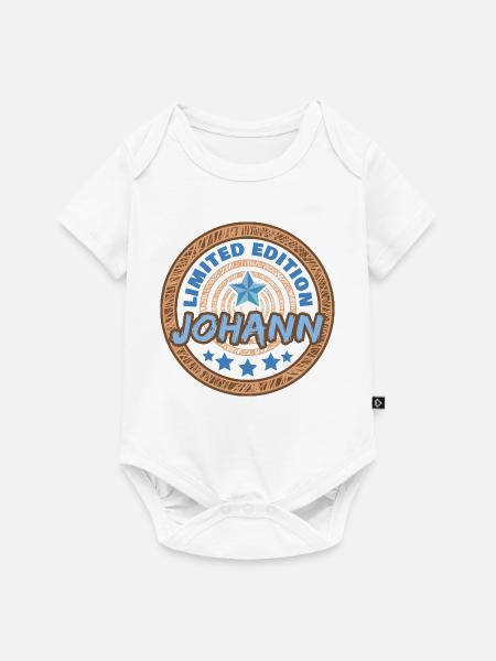 Geschenk für Johann - Baby Premium Kurzarmbody - Weiß