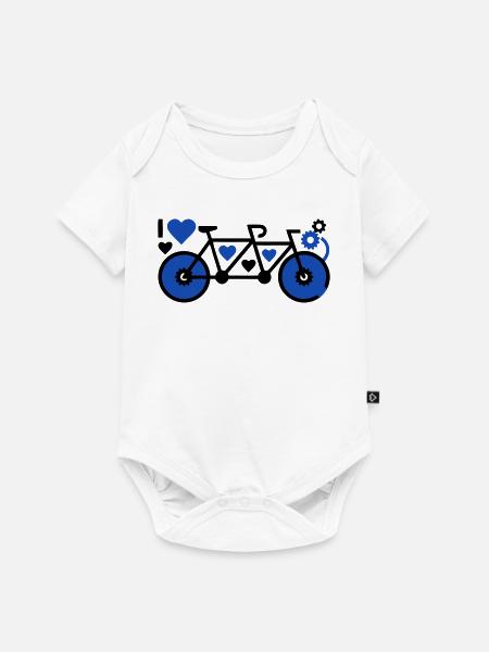 Romantisches Tandem Herzen Liebe - Baby Premium Kurzarmbody - Weiß