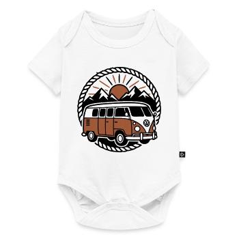 Iconic Retro Vanlife Camper Bus - Baby Premium short-sleeve bodysuit - white - Front