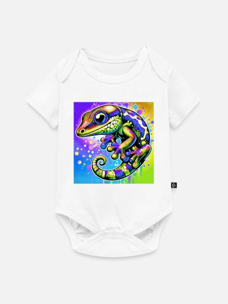 Gecko - Baby Premium Kurzarmbody - Weiß