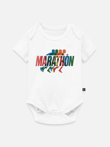 Marathon Farbenlauf - Baby Premium Kurzarmbody - Weiß