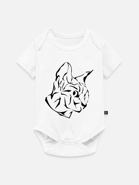 Sphinx Katzenkopf Tribal - Baby Premium Kurzarmbody - Weiß