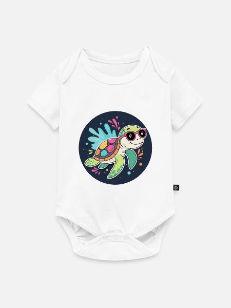 Solare Tropenschildkröte - Baby Premium Kurzarmbody - Weiß