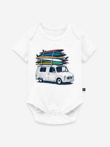 Surf Urlaub - Baby Premium Kurzarmbody - Weiß