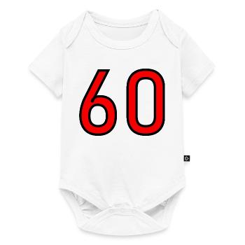 60. 60 ANS. 60e ANNIVERSAIRE. ANNIVERSAIRE 60 ANS. - Body à manches courtes Premium Bébé - blanc - Devant