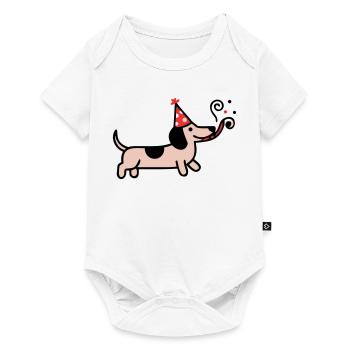 Fête Teckel Chien d’anniversaire - Body à manches courtes Premium Bébé - blanc - Devant