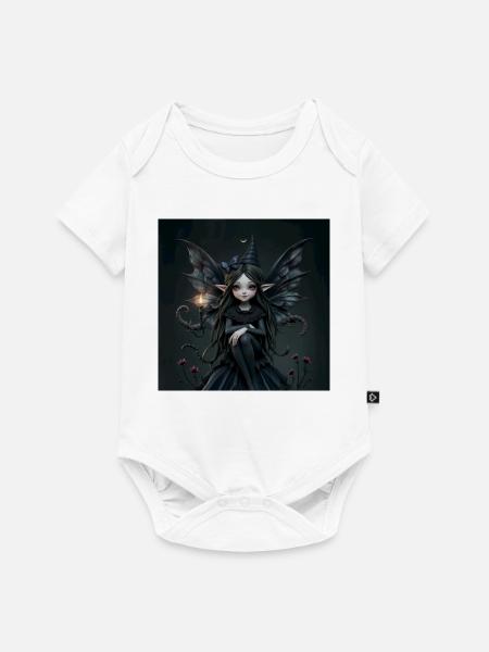 Dunkle Fee mit Flügeln - Baby Premium Kurzarmbody - Weiß