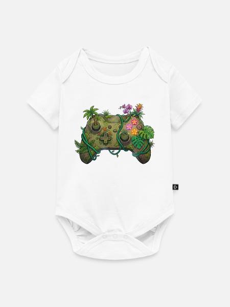 Jungle Controller – Gaming-Aufkleber - Baby Premium Kurzarmbody - Weiß