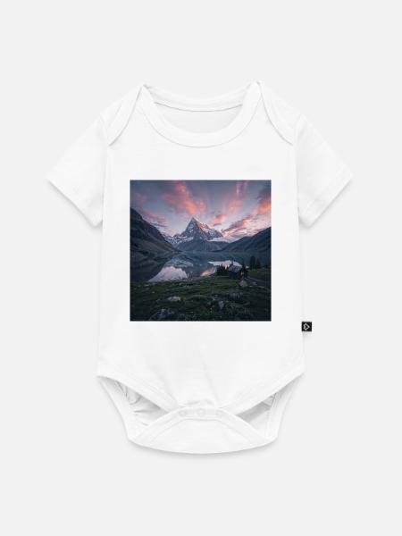 Alpin Abendreflexion - Baby Premium Kurzarmbody - Weiß