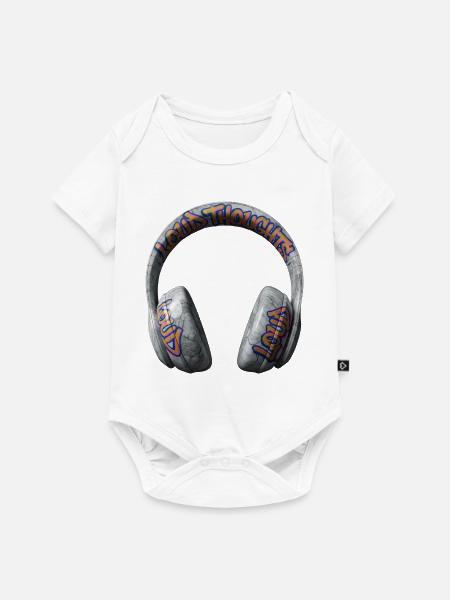 Loud Thoughts Graffiti Kopfhörer - Baby Premium Kurzarmbody - Weiß