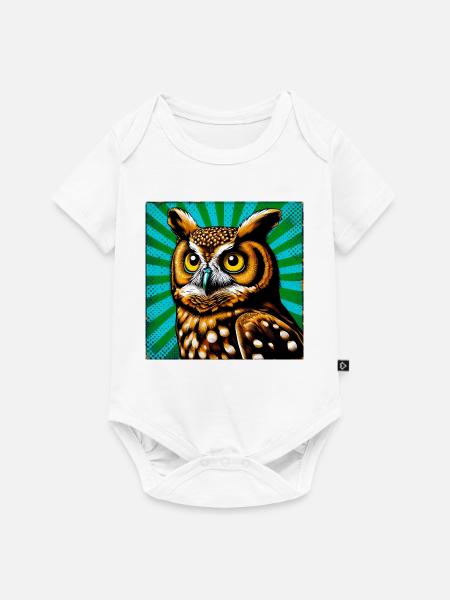 Eule - Baby Premium Kurzarmbody - Weiß