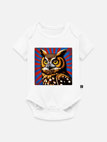 Eule - Baby Premium Kurzarmbody - Weiß