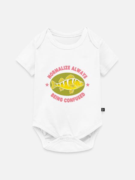Normalisieren: Immer Verwirrt Fisch - Baby Premium Kurzarmbody - Weiß