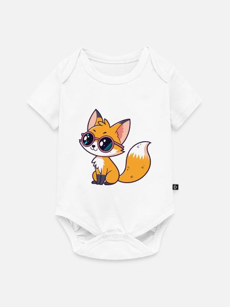 Fox Cub Glam Coole Brille - Baby Premium Kurzarmbody - Weiß