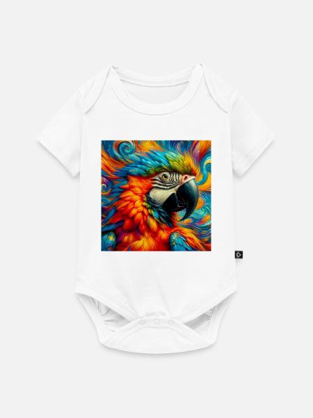 Papagei - Baby Premium Kurzarmbody - Weiß