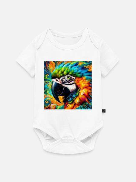 Papagei - Baby Premium Kurzarmbody - Weiß