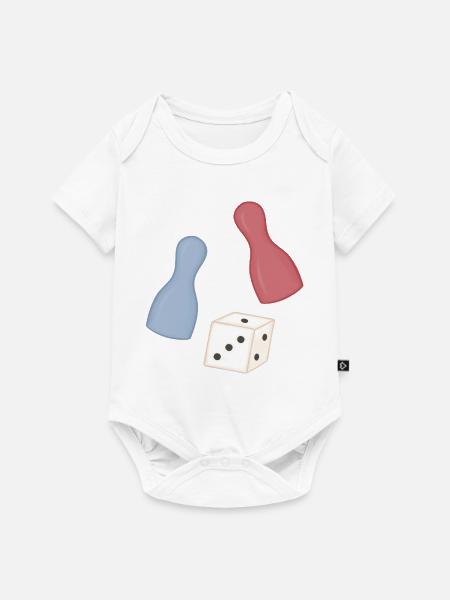 Pastell Würfel & Pinnen-Design - Baby Premium Kurzarmbody - Weiß