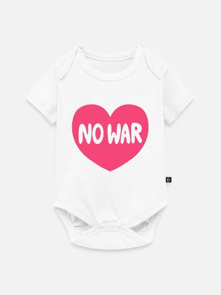No War Heart Peace Grafik - Baby Premium Kurzarmbody - Weiß