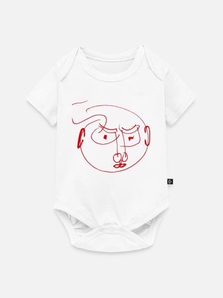 Abstraktes rotes Künstlergesicht Geschenk - Baby Premium Kurzarmbody - Weiß