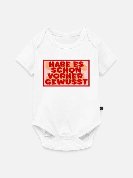 Bauchgefühl Wissen Sprüche - Baby Premium Kurzarmbody - Weiß