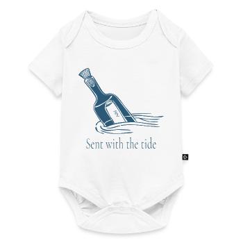 Envoyée avec le design de la bouteille océanique de la marée - Body à manches courtes Premium Bébé - blanc - Devant