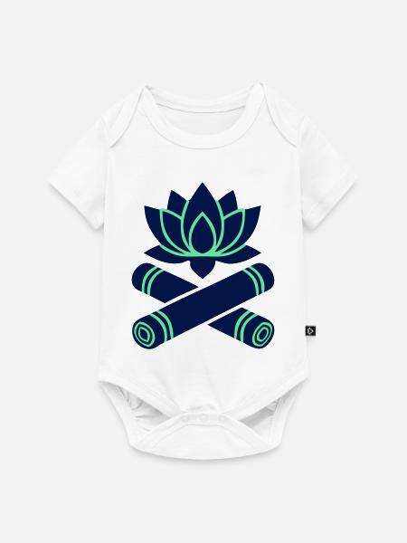 Lotusblüte Bambus Gekreuzt - Baby Premium Kurzarmbody - Weiß