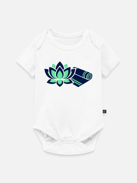 Lotusblüte Yogamatte Icon - Baby Premium Kurzarmbody - Weiß