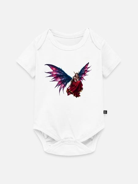Rote Neon-Geflügelte Fee - Baby Premium Kurzarmbody - Weiß