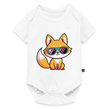Renard Lunettes Fluo Retro - Body à manches courtes Premium Bébé - blanc - Devant