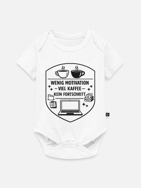 Kaffee gegen Fortschritt - Baby Premium Kurzarmbody - Weiß