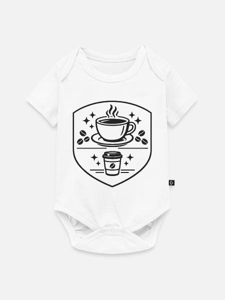 Kaffeekunst Schild-Logo - Baby Premium Kurzarmbody - Weiß