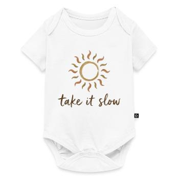 Take It Slow Sun Logo - Baby Premium short-sleeve bodysuit - white - Front