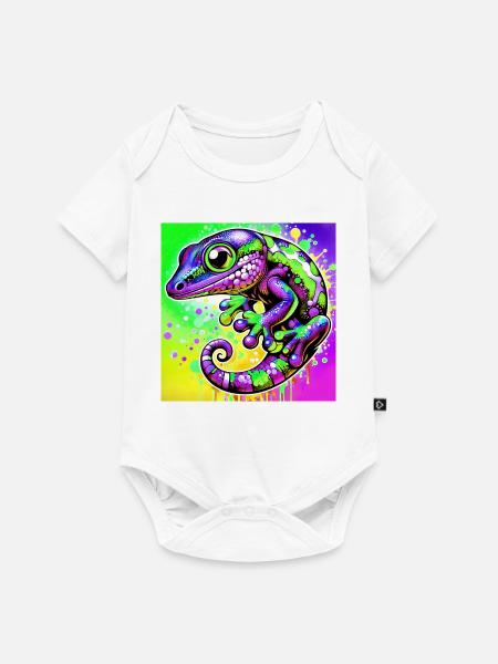 Gecko - Baby Premium Kurzarmbody - Weiß