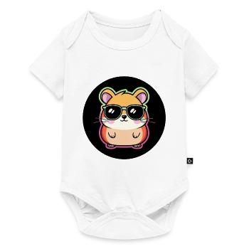 Hamster fashion lunettes soleil - Body à manches courtes Premium Bébé - blanc - Devant