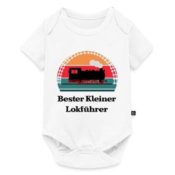 Kleiner Lokführer Dampflok Kinder - Baby Premium Kurzarmbody - Weiß - Vorne