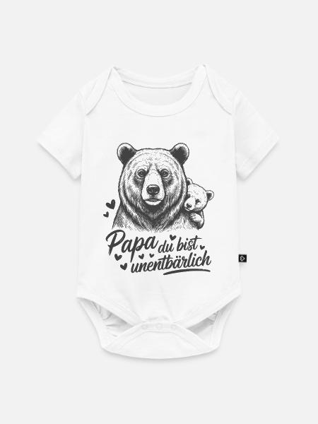 Papa Du bist unentBÄRlich - Baby Premium Kurzarmbody - Weiß