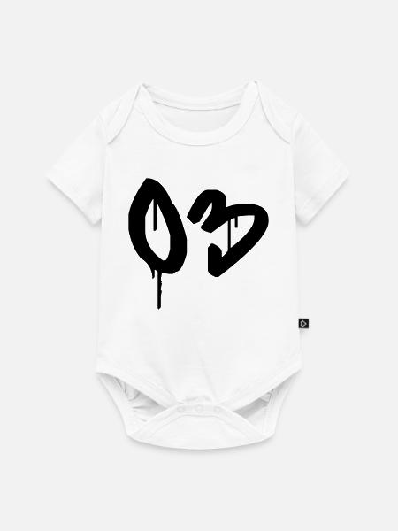 Nummer 03 Urbaner Graffiti-Stil - Baby Premium Kurzarmbody - Weiß