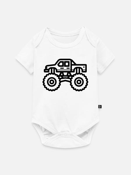 Monstertruck - Baby Premium Kurzarmbody - Weiß