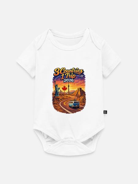 3 Countries 1 Trip 2026 - Baby Premium Kurzarmbody - Weiß