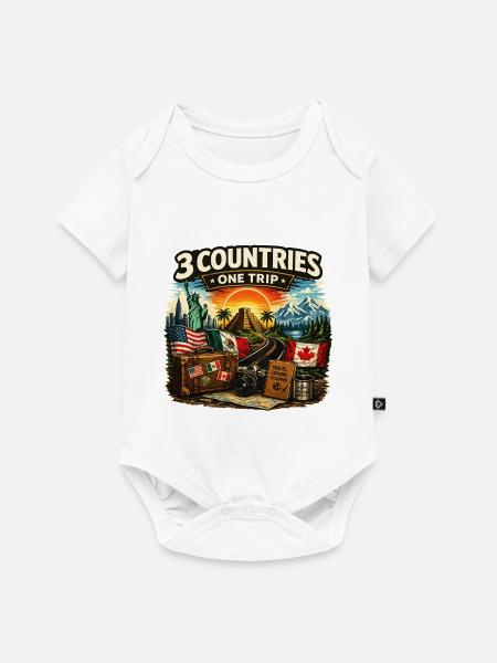 3 Countries 1 Trip 2026 - Baby Premium Kurzarmbody - Weiß
