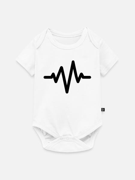 Herzschlag - Baby Premium Kurzarmbody - Weiß
