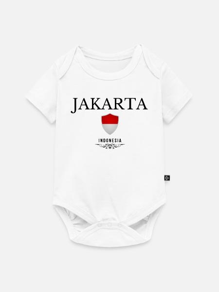 Souvenir-Jakarta, elegantes Jakarta-Design - Baby Premium Kurzarmbody - Weiß