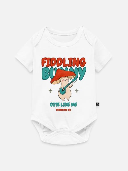 Fiddling Magic Mushroom Rabbit - Baby Premium Kurzarmbody - Weiß
