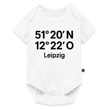 Leipzig Koordinaten Druck - Baby Premium Kurzarmbody - Weiß - Vorne