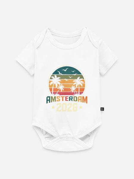 Amsterdam 2026 - Baby Premium Kurzarmbody - Weiß