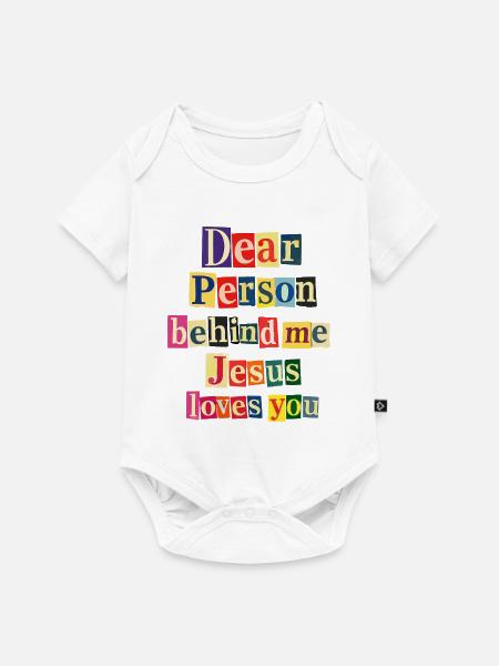 Jesus liebt dich positive Botschaft - Baby Premium Kurzarmbody - Weiß