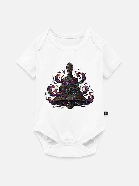 Totenkopf Glocke Neon - Baby Premium Kurzarmbody - Weiß