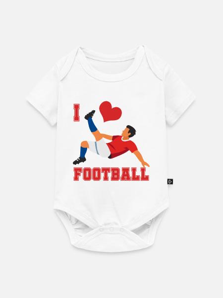 Herz-Kick Fußballfan - Baby Premium Kurzarmbody - Weiß