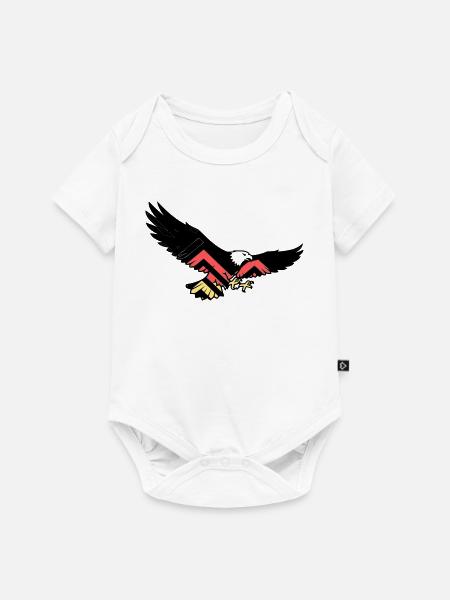 Adler Deutschland Fan Flagge - Baby Premium Kurzarmbody - Weiß