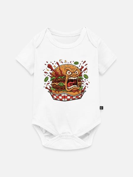 Wütender Burger Splash - Baby Premium Kurzarmbody - Weiß